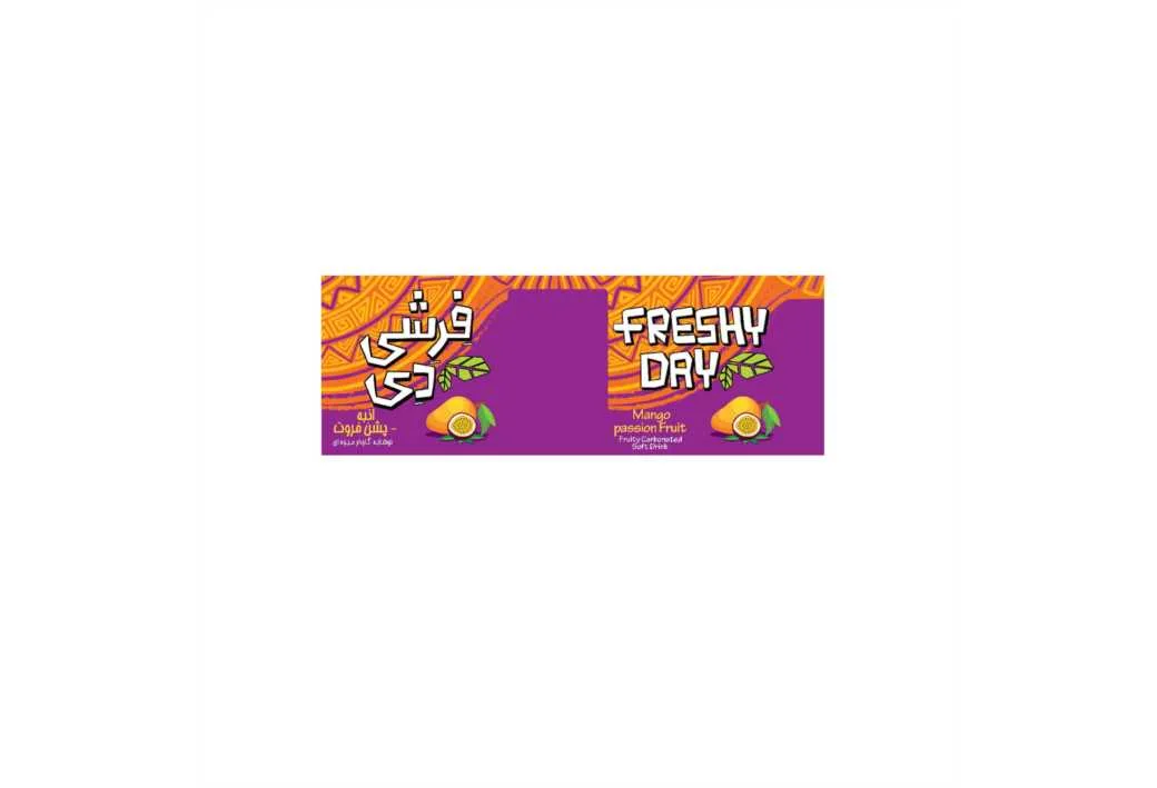 فرشی دی-انبه پشن فروت -نوشابه گازدار میوه ای -FRESHY DAY-Mango-Passion Fruit-Fruity Carbonated Soft Drink