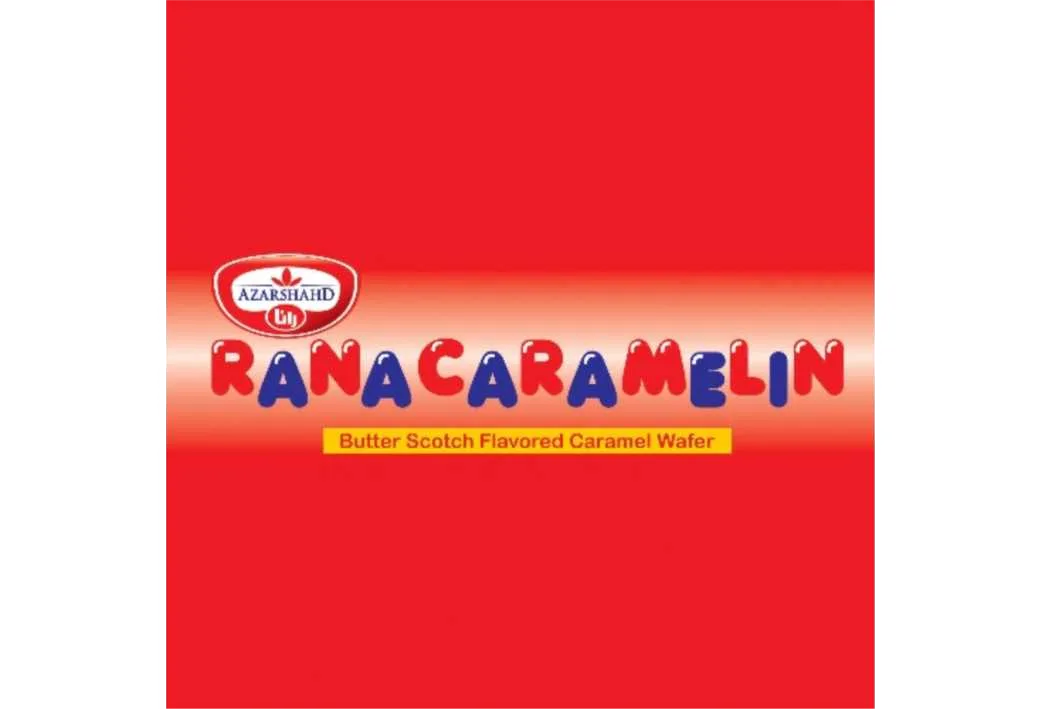 علامت تجاری با عنوان : رانا-AZARSHAHD- RANA CARAMELIN_Butter scotch flavored caramel wafer